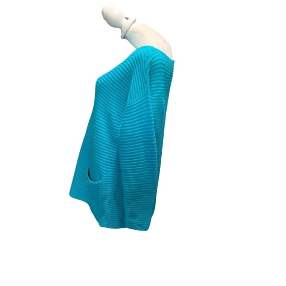 Vince Camuto women's size blue small knit sweater with pockets - Picture 5 of 8